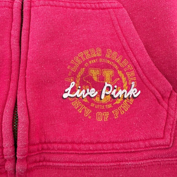 Victoria's Secret PINK Live Pink Zip Hoodie Sweatshirt Womens L Y2K - Picture 7 of 12
